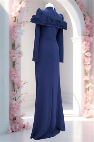 Dila Tesettür Abiye Lacivert