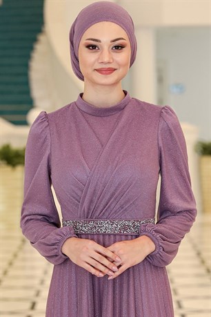 Dila Tesettür Abiye Lavanta