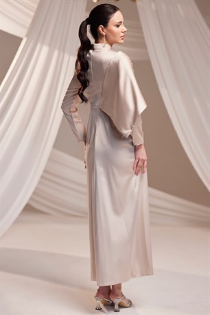 Dilara Tesettür Abiye Bej