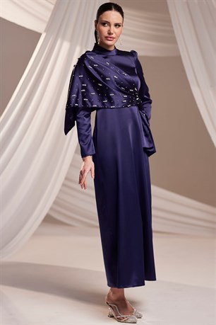 Dilara Tesettür Abiye Lacivert