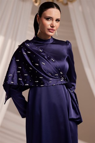 Dilara Tesettür Abiye Lacivert