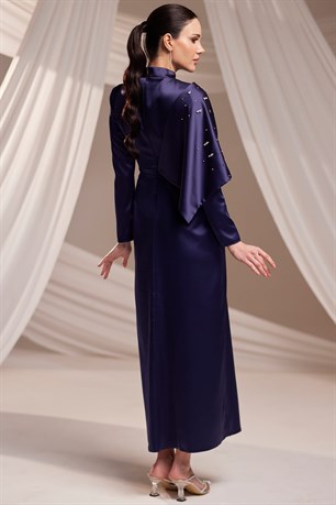 Dilara Tesettür Abiye Lacivert