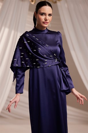 Dilara Tesettür Abiye Lacivert
