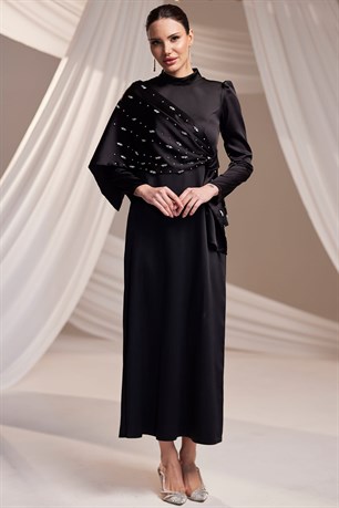 Dilara Tesettür Abiye Siyah