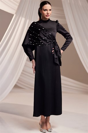 Dilara Tesettür Abiye Siyah