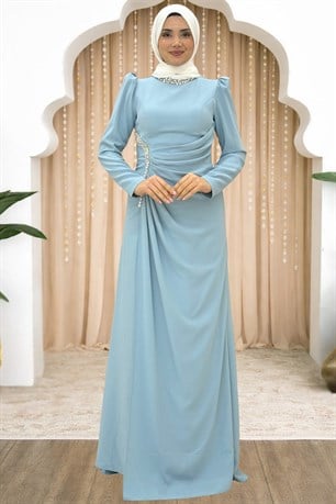 Dilem Tesettür Abiye Bebe Mavi