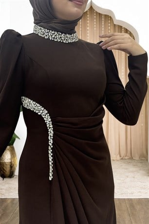 Dilem Tesettür Abiye Kahve