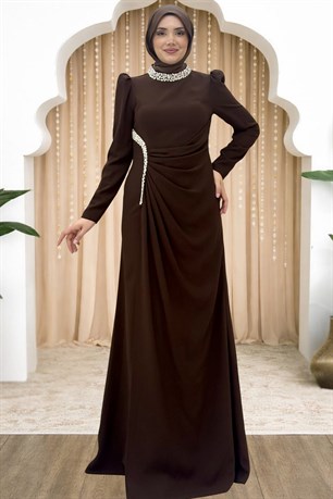 Dilem Tesettür Abiye Kahve