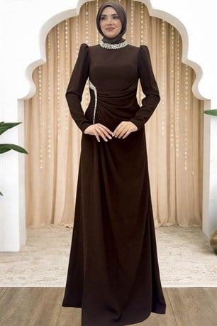 Dilem Tesettür Abiye Kahve