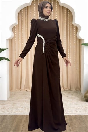 Dilem Tesettür Abiye Kahve