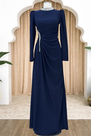 Dilem Tesettür Abiye Lacivert