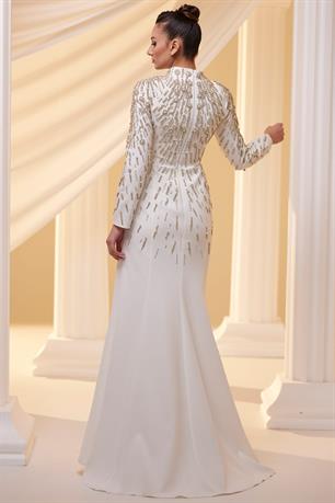 Dimitri Tesettür Abiye Beyaz