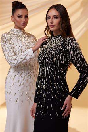 Dimitri Tesettür Abiye Beyaz