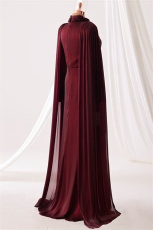 Dior Tesettür Abiye Bordo