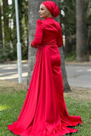 Diva Tesettür Abiye Kırmızı