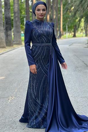 Diva Tesettür Abiye Lacivert