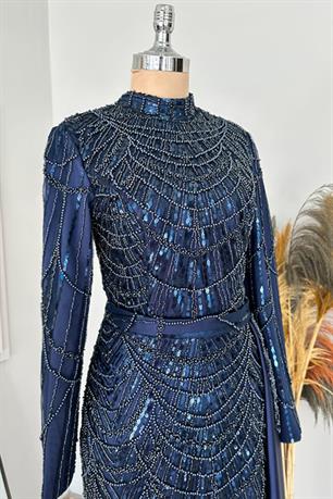 Diva Tesettür Abiye Lacivert