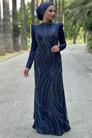Diva Tesettür Abiye Lacivert