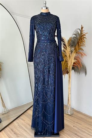 Diva Tesettür Abiye Lacivert