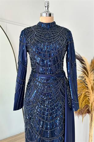 Diva Tesettür Abiye Lacivert