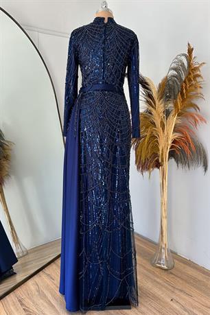 Diva Tesettür Abiye Lacivert