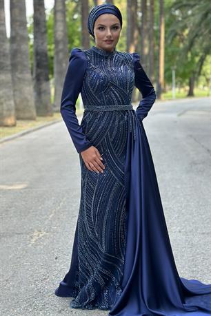 Diva Tesettür Abiye Lacivert