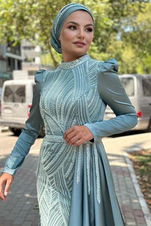 Diva Tesettür Abiye Mint