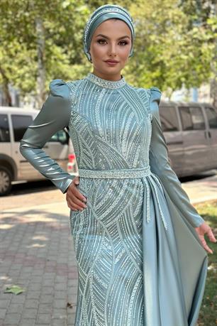 Diva Tesettür Abiye Mint