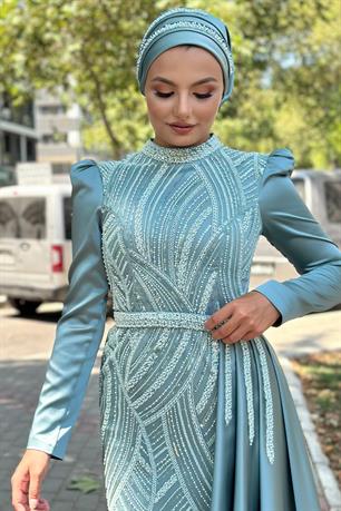 Diva Tesettür Abiye Mint