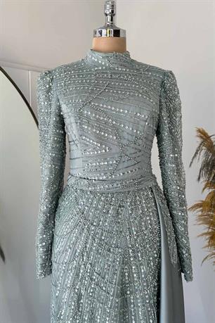 Diva Tesettür Abiye Mint