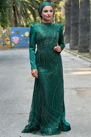 Diva Tesettür Abiye Zümrüt