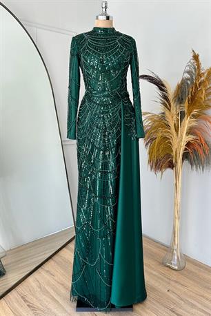 Diva Tesettür Abiye Zümrüt