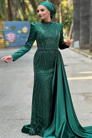 Diva Tesettür Abiye Zümrüt