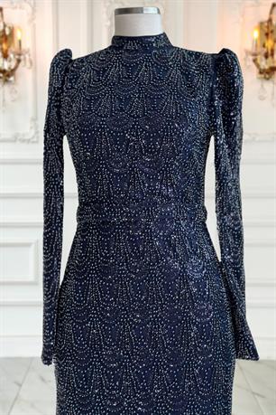 Dora Tesettür Abiye Lacivert