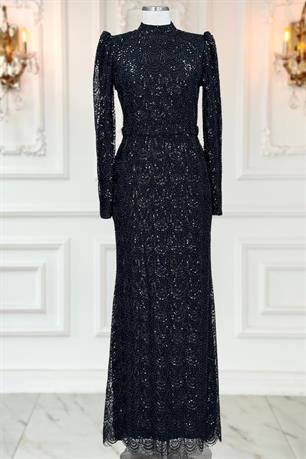 Dora Tesettür Abiye Siyah