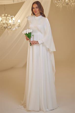 Duru Tesettür Abiye Beyaz