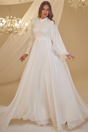 Duru Tesettür Abiye Beyaz