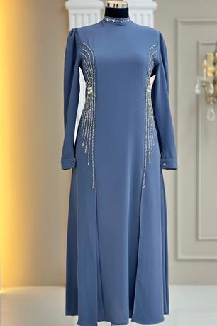 Duru Tesettür Abiye Gri