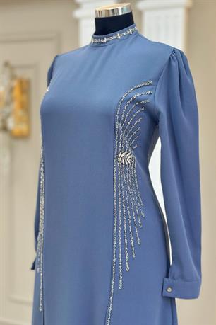 Duru Tesettür Abiye Gri