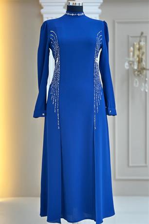 Duru Tesettür Abiye İndigo