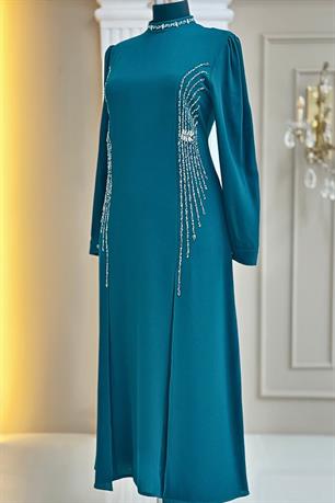 Duru Tesettür Abiye Petrol