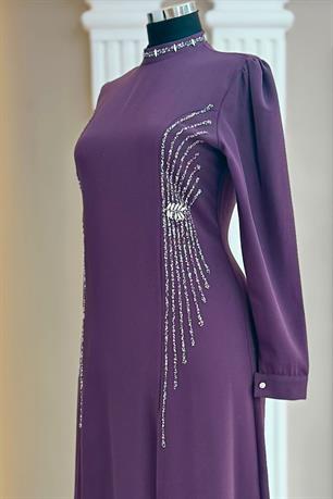 Duru Tesettür Abiye Violet