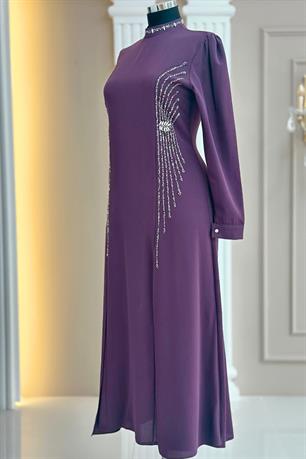 Duru Tesettür Abiye Violet