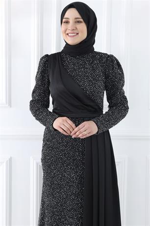 Ecmel Tesettür Abiye Siyah