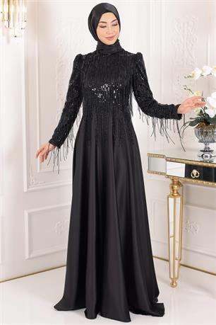 Ecrin Tesettür Abiye Siyah