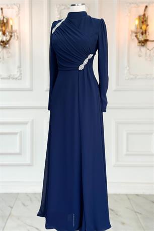 Eflin Tesettür Abiye Lacivert