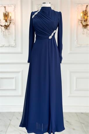 Eflin Tesettür Abiye Lacivert