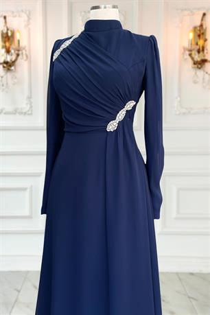 Eflin Tesettür Abiye Lacivert