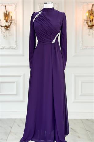 Eflin Tesettür Abiye Mürdüm