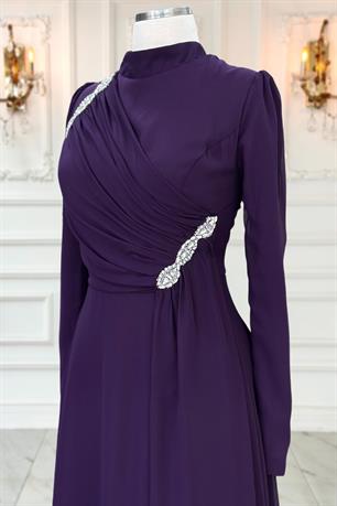 Eflin Tesettür Abiye Mürdüm